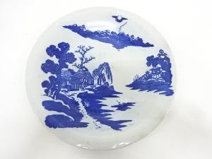 古伊万里　瀬戸印判手　山水一尺二寸皿